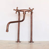 Hammered Copper Bridge Kitchen Faucet – Long Legs, 6" Spread, 15" Height