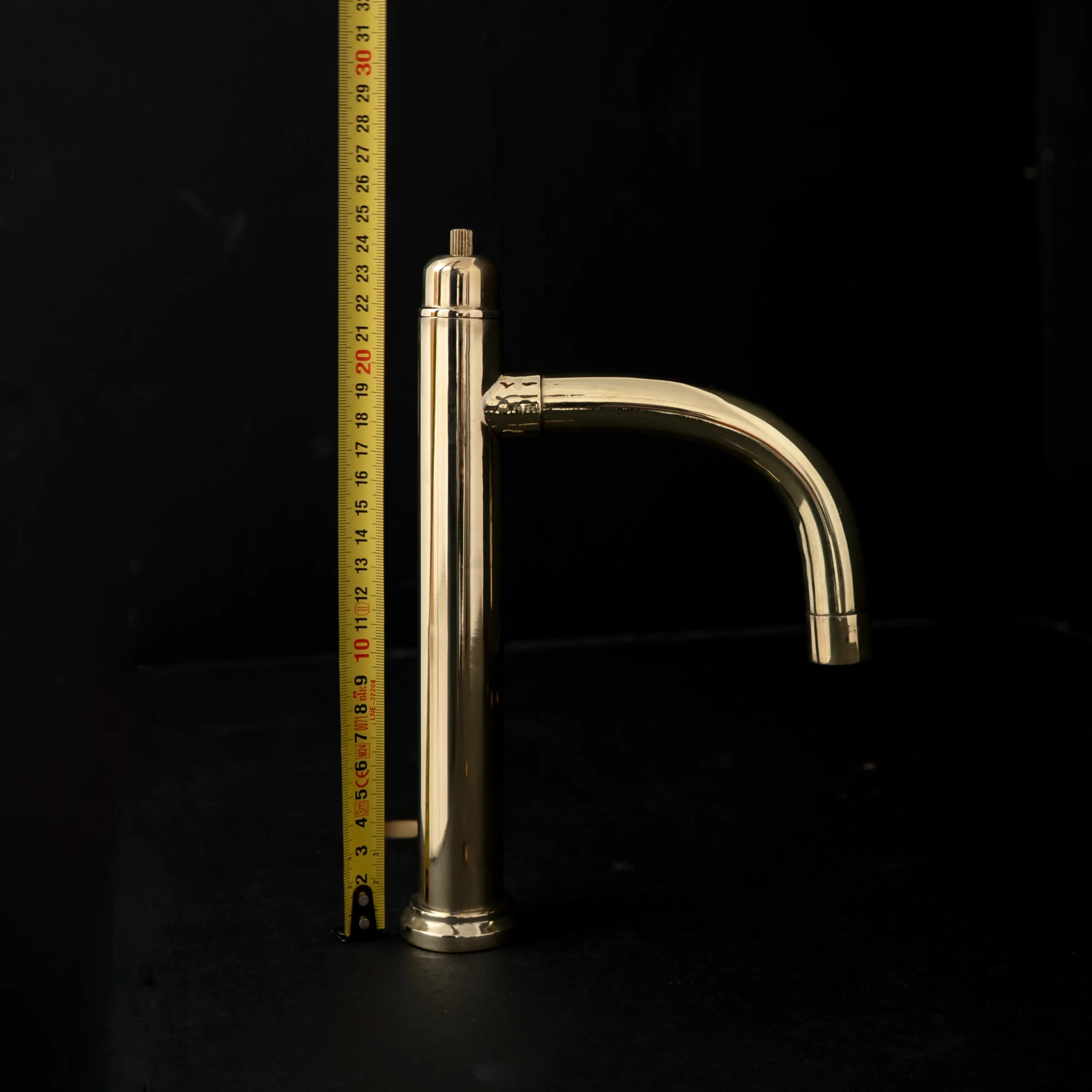 Unlacquered Brass Vessel Sink Faucet – Tall Single Hole, Cross or Lever Handle