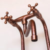 Hammered Copper Bridge Kitchen Faucet – Long Legs, 6" Spread, 15" Height