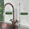 Hand-Engraved Copper Gooseneck Bathroom Faucet – Moroccan Artisan, Single Hole
