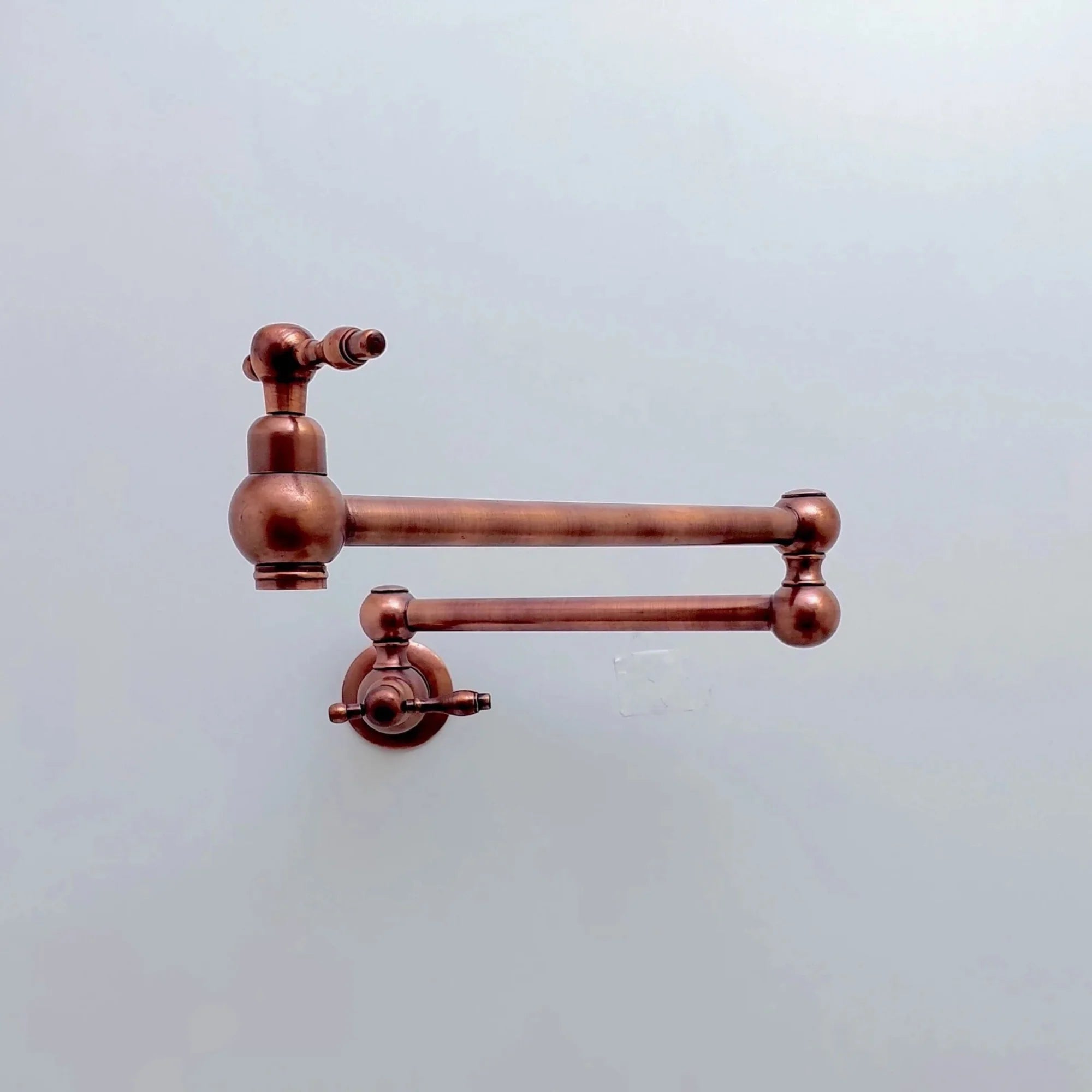 Antique Copper Pot Filler Faucet – Wall Mounted, Solid Brass, Handcrafted