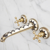 Unlacquered Brass Wall Mounted Bathroom Faucet