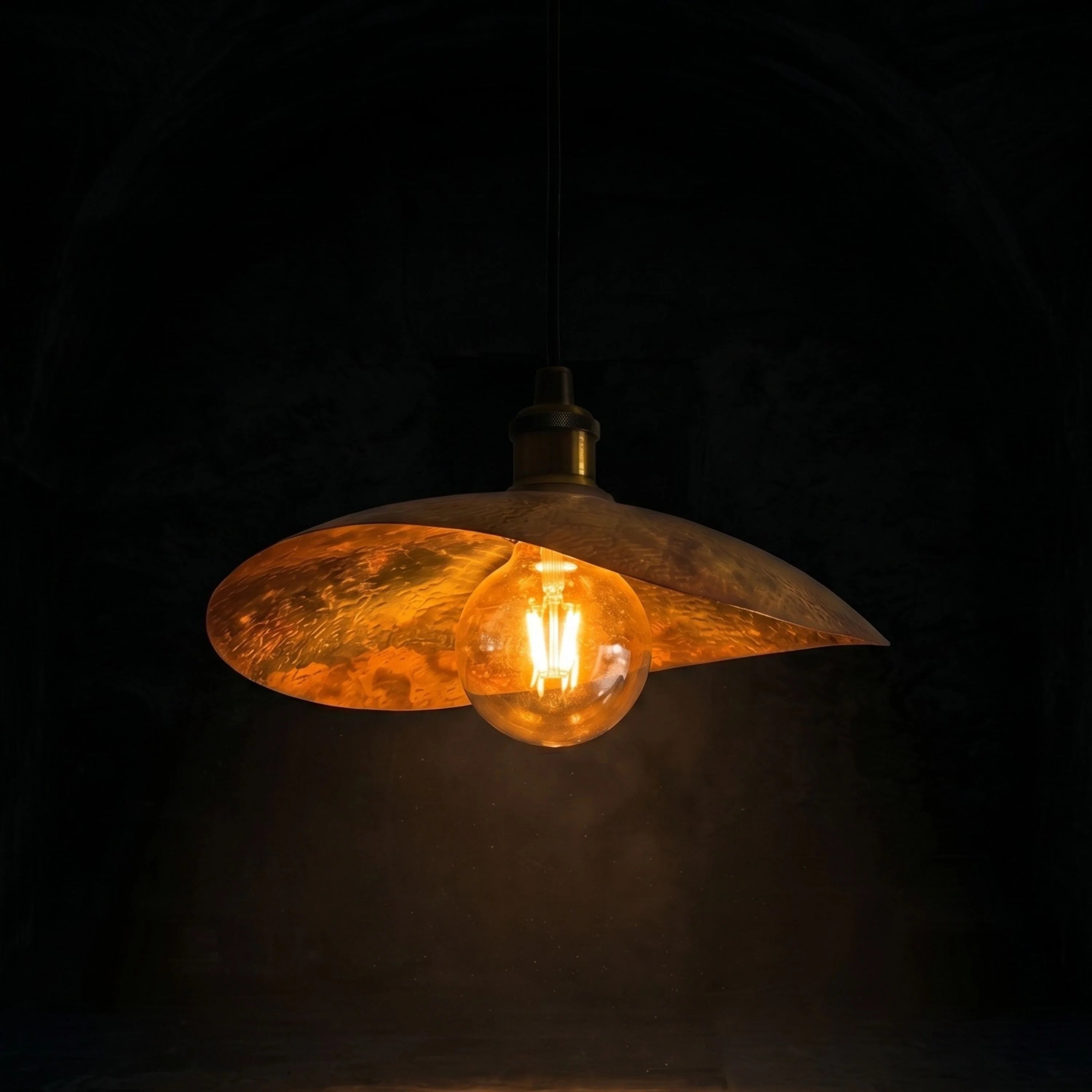 Hammered Brass Pendant Light – Antique Bronze, 5 Sizes 7.8"-24"