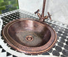 Hand-Engraved Copper Gooseneck Bathroom Faucet – Moroccan Artisan, Single Hole