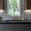 Unlacquered Brass Kitchen Faucet - Bridge V