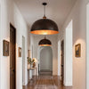 Hammered Copper Pendant Light – Aged Patina, 4 Sizes, E26/E27, Dimmable