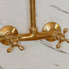 Unlacquered Brass Wall Mounted Kitchen Faucet – Gooseneck Bridge | The House of Brass