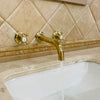 Arcadia Unlacquered Brass Wall Mounted Faucet – Cross Handles, 8" Spout