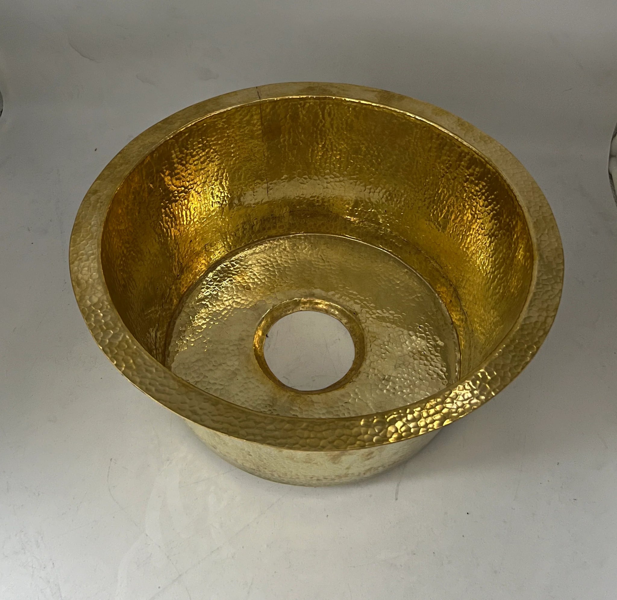 Hammered Brass Round Sink - The House Of Brass