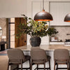 Hammered Copper Pendant Light – Aged Patina, 4 Sizes, E26/E27, Dimmable