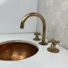 Oil Rubbed Brass Bathroom Faucet – 3-Hole Deck Mount, Cross Handles | Solid Brass
