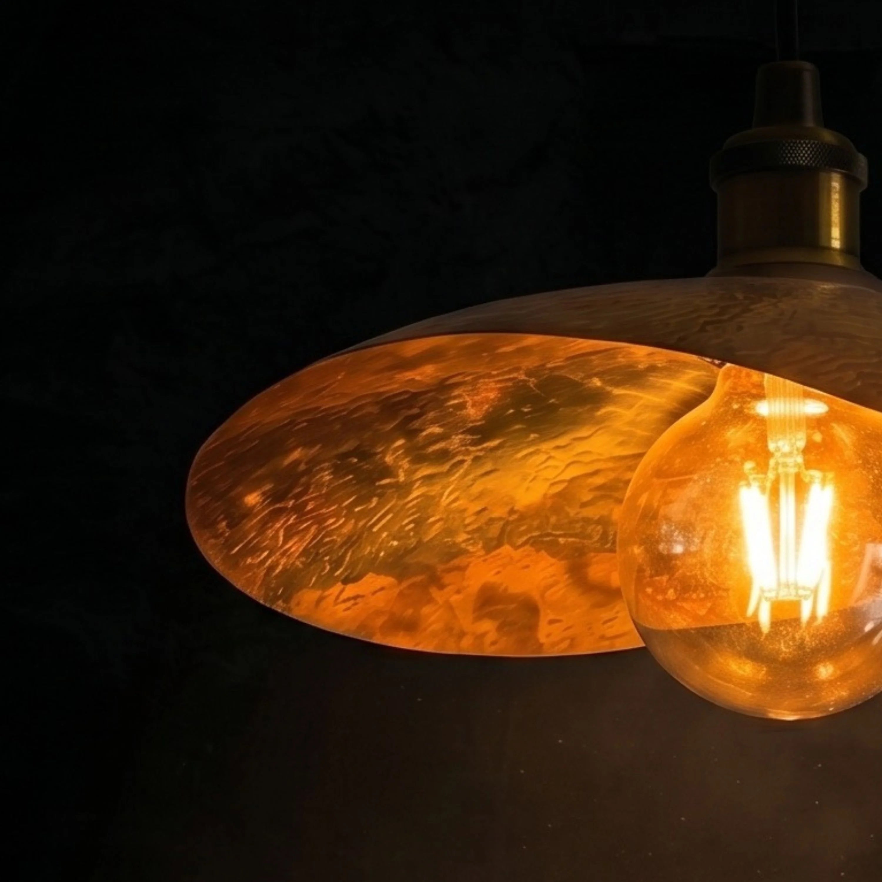 Hammered Brass Pendant Light – Antique Bronze, 5 Sizes 7.8"-24"