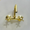 Engraved Brass Wall-Mounted Kitchen Faucet – Vintage Style