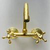 Engraved Brass Wall-Mounted Kitchen Faucet – Vintage Style