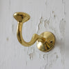 Set of 3 Unlacquered Solid Brass Wall Hooks – Vintage Coat & Towel Hook