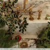 Unlacquered Brass Gooseneck Kitchen Faucet – Bridge, Cross Handles, 6" or 8" Spread
