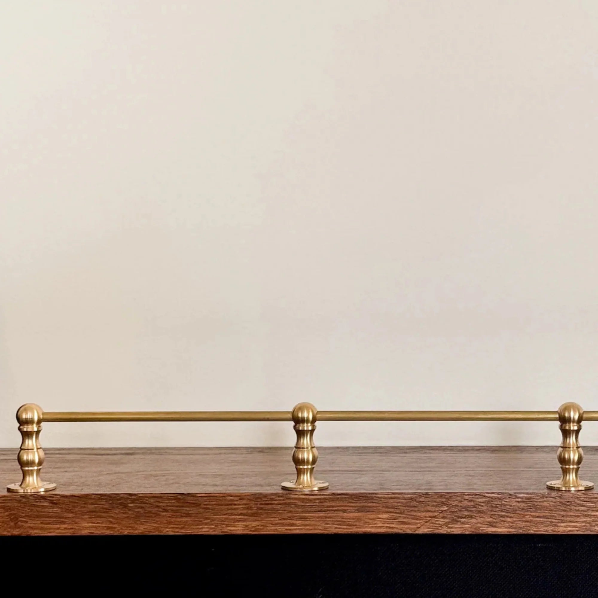 Unlacquered Brass Gallery Rail – Shelf Guard Rail, 10" to 30"