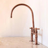 Antique Copper Kitchen Faucet – Solid Brass Bridge, 17" Height, 10" Reach
