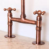 Antique Copper Kitchen Faucet – Solid Brass Bridge, 17" Height, 10" Reach