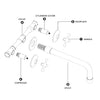 Arcadia Unlacquered Brass Wall Mounted Faucet – Cross Handles, 8" Spout | Solid Brass - The House Of Brass