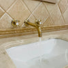 Arcadia Unlacquered Brass Wall Mounted Faucet – Cross Handles, 8" Spout | Solid Brass - The House Of Brass