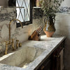 Unlacquered Brass Gooseneck Kitchen Faucet – Bridge, Cross Handles, 6" or 8" Spread