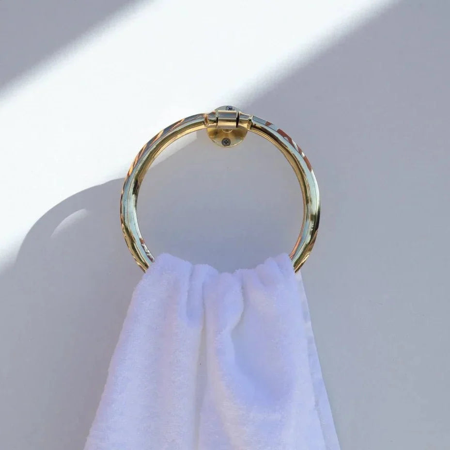 Unlacquered Brass Towel Ring – Simple, Engraved or Hammered
