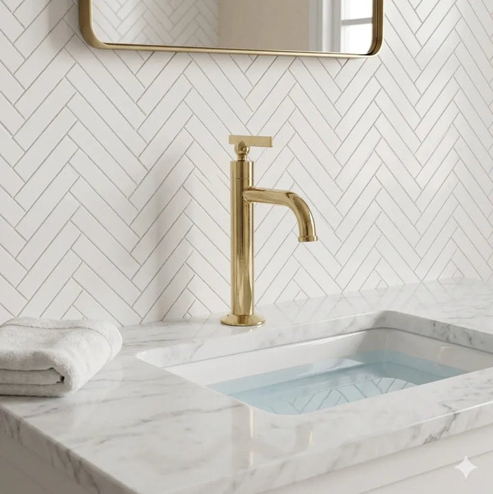 Brass Vessel Sink Faucet – Unlacquered Bathroom Faucet - The House Of Brass