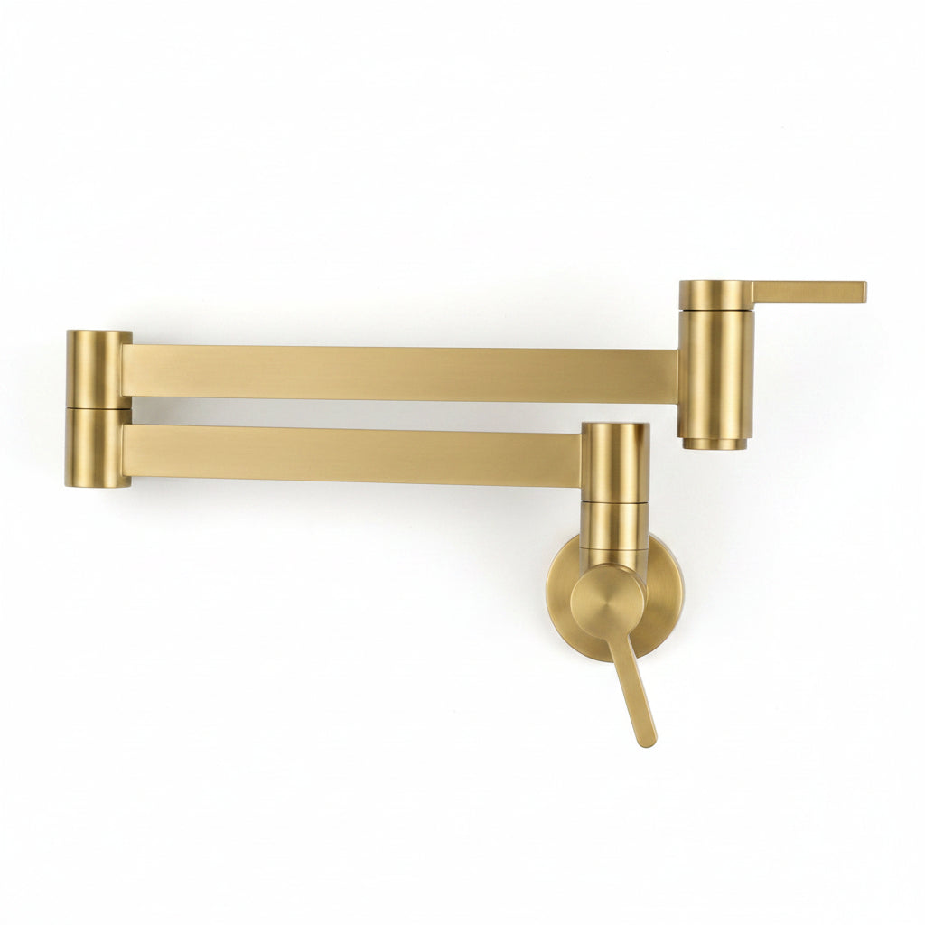 Unlacquered Brass Pot Filler Faucet – Wall Mounted Kitchen Pot Filler Tap