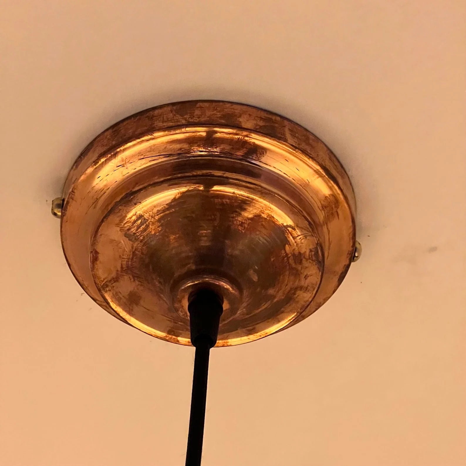 Hammered Solid Copper Pendant Light - Customizable Dome Light Fixture - The House Of Brass