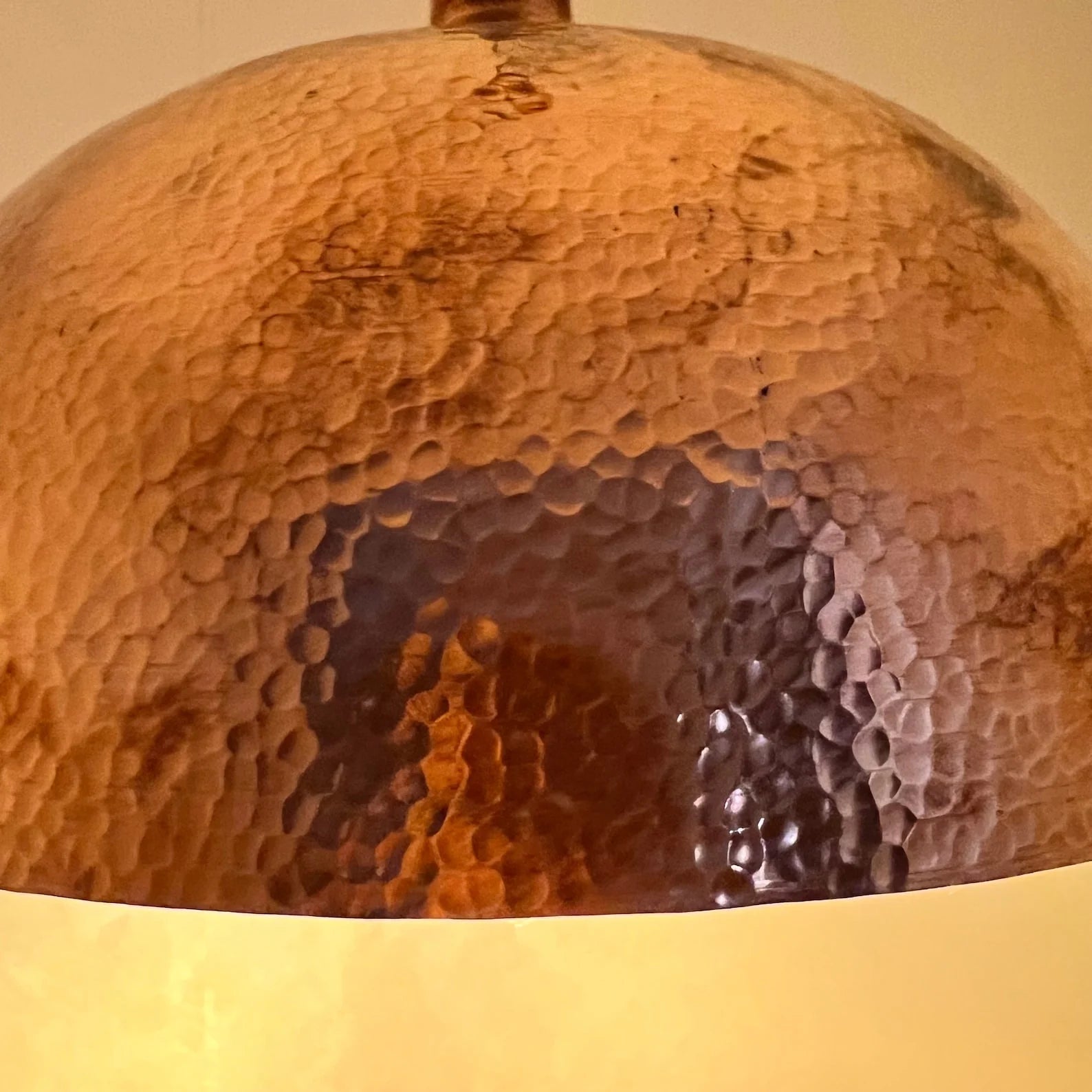 Hammered Solid Copper Pendant Light - Customizable Dome Light Fixture - The House Of Brass