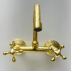 Engraved Brass Wall-Mounted Kitchen Faucet – Vintage Style - The House Of Brass