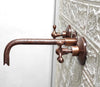 Handcrafted Engraved Copper Wall Mounted Faucet