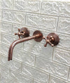Handcrafted Engraved Copper Wall Mounted Faucet