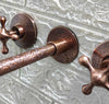 Handcrafted Engraved Copper Wall Mounted Faucet