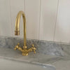 Gooseneck Kitchen Faucet – Unlacquered Brass Design - The House Of Brass