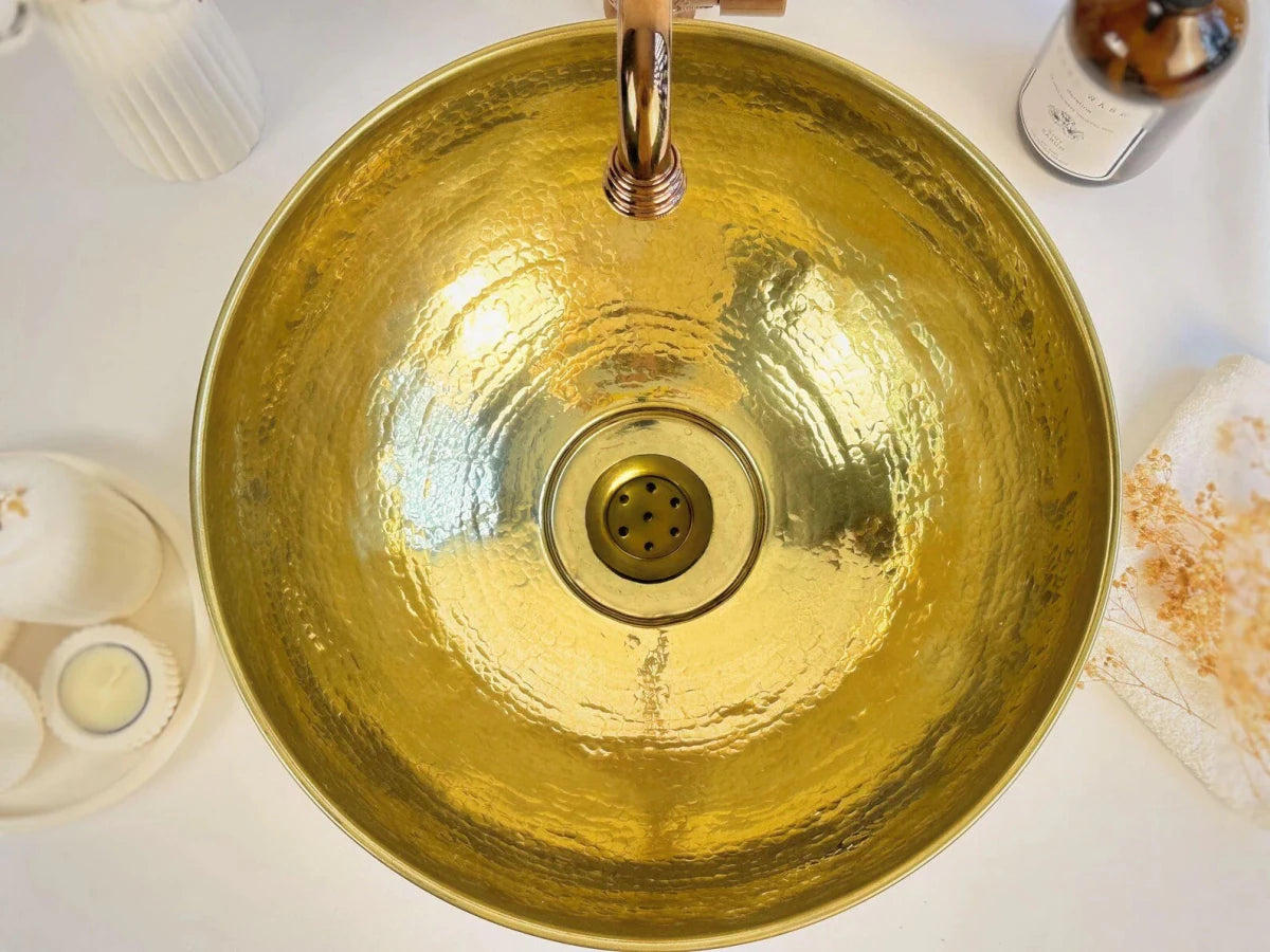 Hammered Brass Round Sink - The House Of Brass