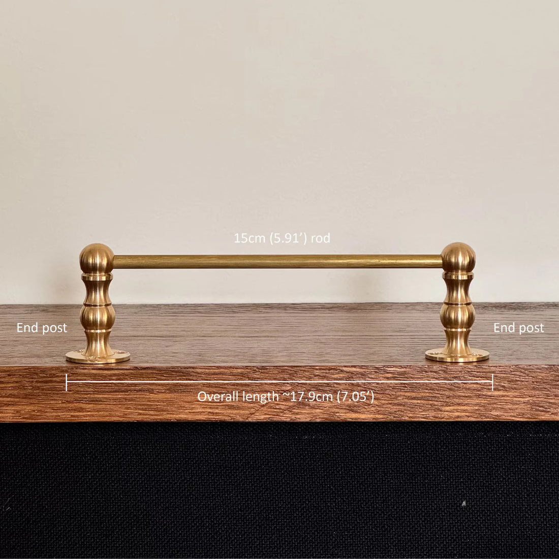 Unlacquered Brass Gallery Rail – Shelf Guard Rail, 10" to 30"