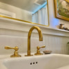 Unlacquered Brass Widespread Bathroom Faucet – 3-Hole, Dual Handles