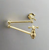 Vintage Unlacquered Brass Pot Filler Faucet