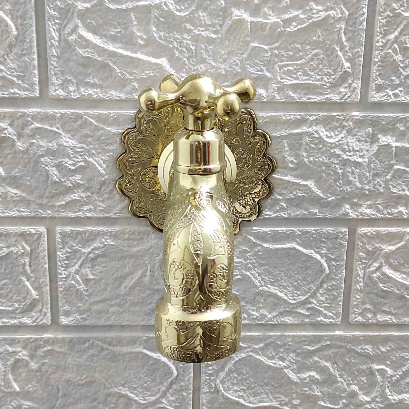 Handmade Moroccan Single Hole Faucet in unlacquered brass