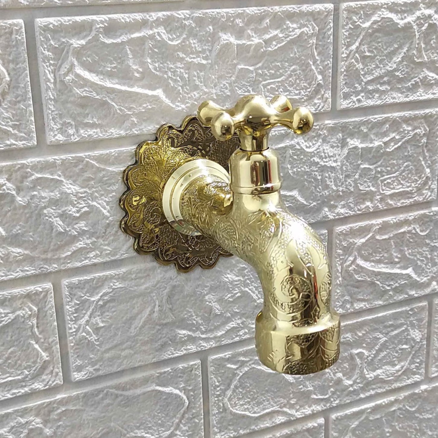Handmade Moroccan Single Hole Faucet in unlacquered brass
