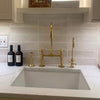 Unlacquered Solid Brass Kitchen Sink Tap - Vintage Brass Kitchen Tap for Elegant Kitchens