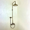 Victorian Style Shower Set with Handheld and Showerhead - Bronze Finish - 8” Round Rainfall Showerhead