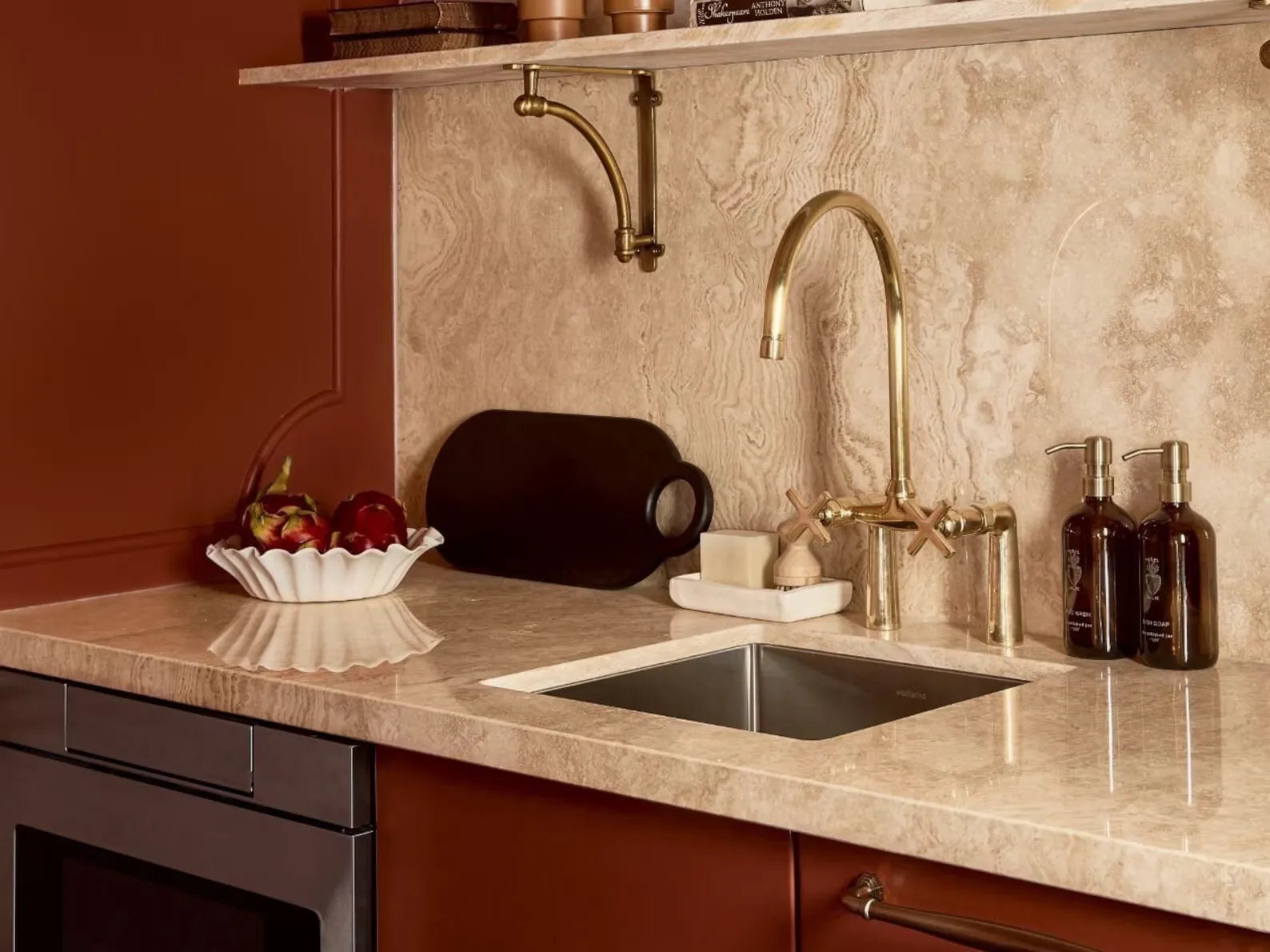 Unlacquered Brass Kitchen Faucet - Solid Brass Kitchen Sink Faucet, Handcrafted Solid Brass Kitchen Faucet, 2 Hole Kitchen Faucet