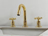 Unlacquered Brass Vanity Faucet – 3 Hole Deck Mount, 5.5" Spout | Solid Brass