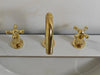 Unlacquered Brass Vanity Faucet – 3 Hole Deck Mount, 5.5" Spout | Solid Brass