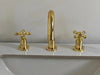 Unlacquered Brass Vanity Faucet – 3 Hole Deck Mount, 5.5" Spout | Solid Brass