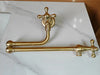 Unlacquered Solid Brass Pot Filler Faucet: Wall-Mounted Folding Kitchen Fixture