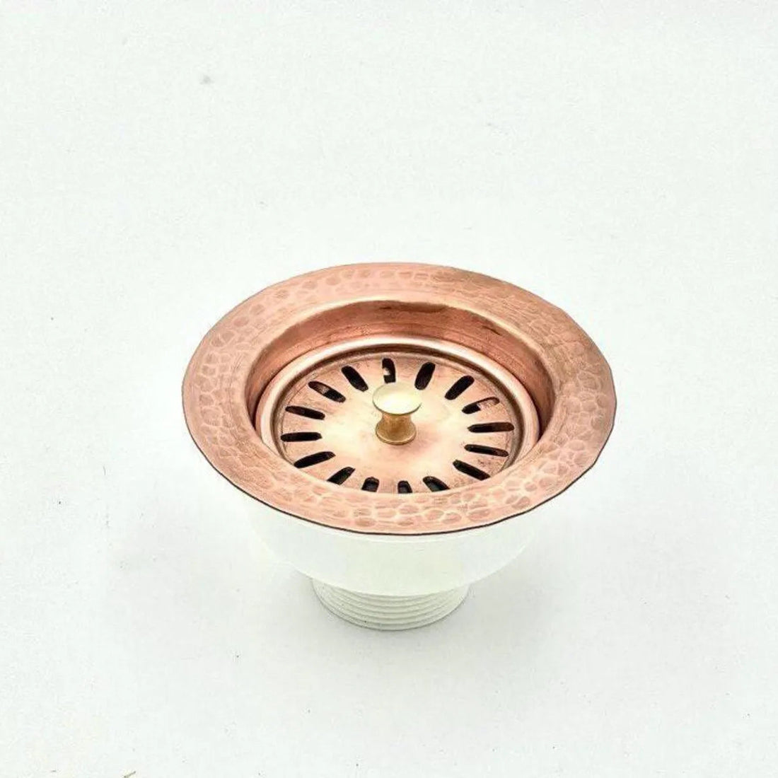 Copper Finish Brass Kitchen Sink Drain: Farmhouse Basket Strainer, 3.5"